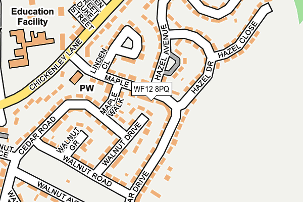 WF12 8PQ map - OS OpenMap – Local (Ordnance Survey)