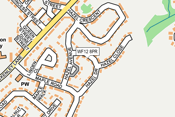 WF12 8PR map - OS OpenMap – Local (Ordnance Survey)