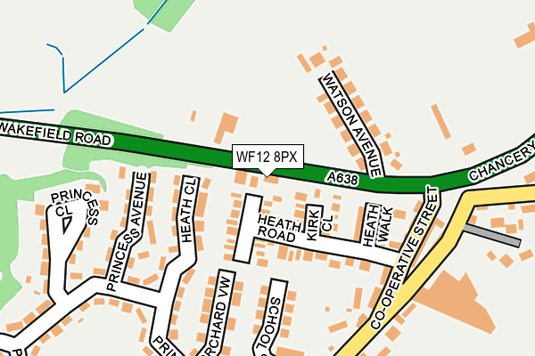 WF12 8PX map - OS OpenMap – Local (Ordnance Survey)