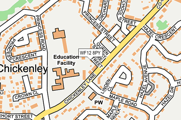 WF12 8PY map - OS OpenMap – Local (Ordnance Survey)
