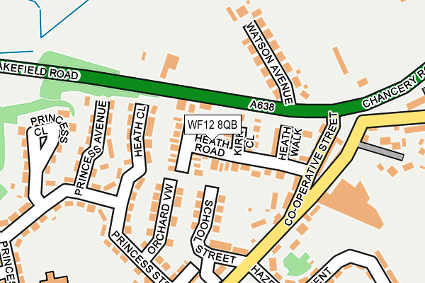 WF12 8QB map - OS OpenMap – Local (Ordnance Survey)