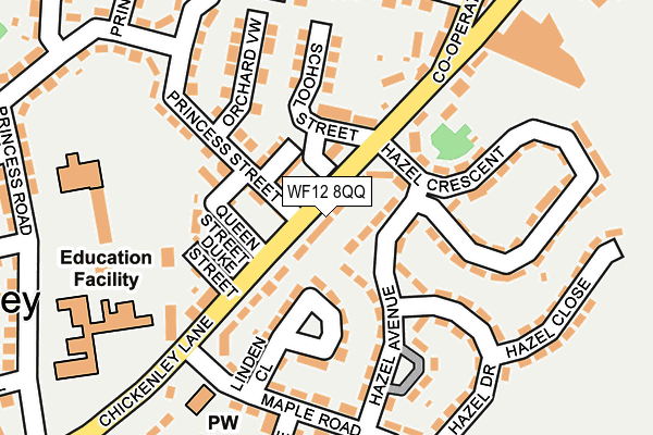 WF12 8QQ map - OS OpenMap – Local (Ordnance Survey)