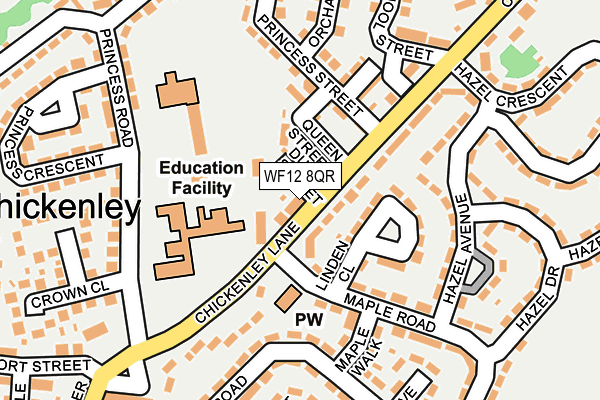 WF12 8QR map - OS OpenMap – Local (Ordnance Survey)