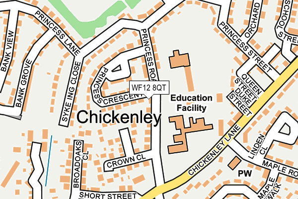 WF12 8QT map - OS OpenMap – Local (Ordnance Survey)