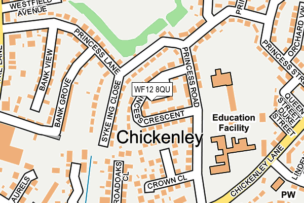 WF12 8QU map - OS OpenMap – Local (Ordnance Survey)