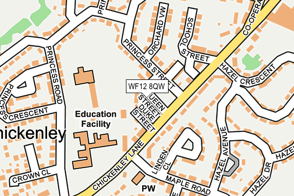 WF12 8QW map - OS OpenMap – Local (Ordnance Survey)