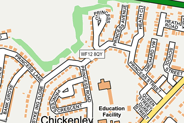 WF12 8QY map - OS OpenMap – Local (Ordnance Survey)