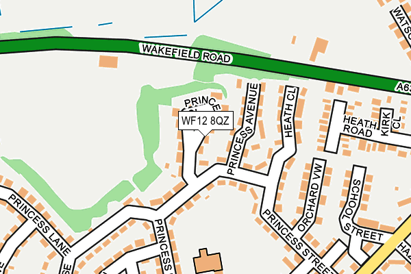 WF12 8QZ map - OS OpenMap – Local (Ordnance Survey)