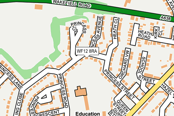 WF12 8RA map - OS OpenMap – Local (Ordnance Survey)