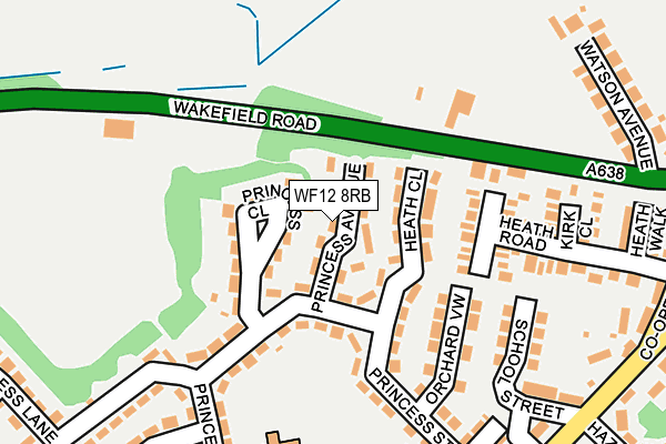 WF12 8RB map - OS OpenMap – Local (Ordnance Survey)