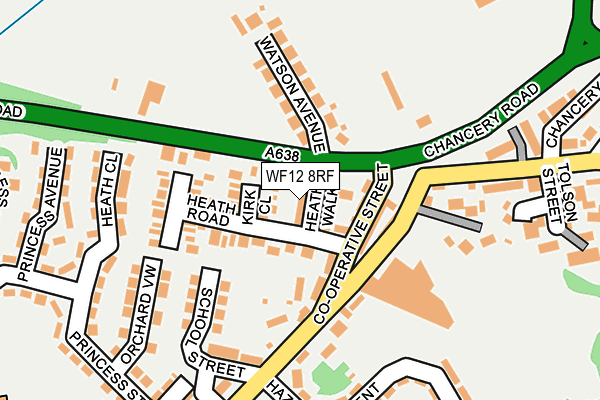 WF12 8RF map - OS OpenMap – Local (Ordnance Survey)
