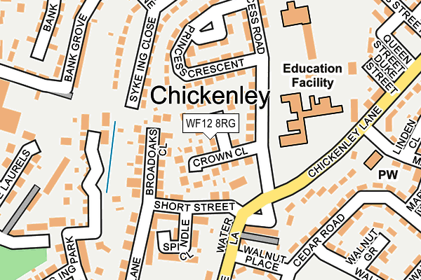 WF12 8RG map - OS OpenMap – Local (Ordnance Survey)