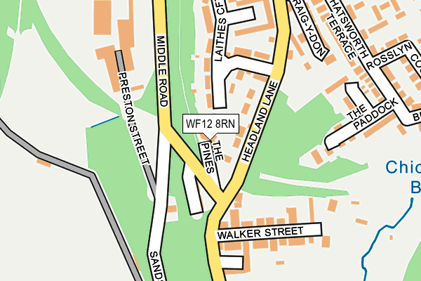 WF12 8RN map - OS OpenMap – Local (Ordnance Survey)