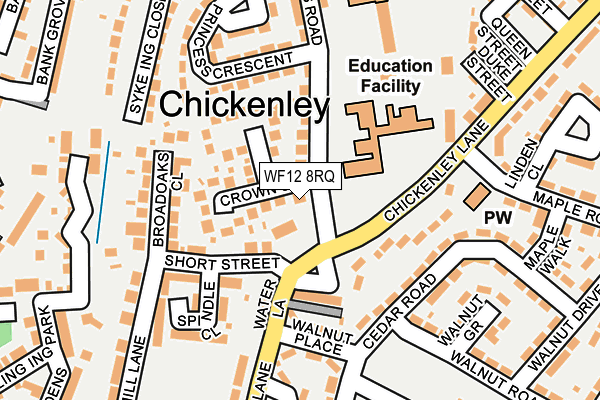 WF12 8RQ map - OS OpenMap – Local (Ordnance Survey)