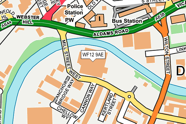WF12 9AE map - OS OpenMap – Local (Ordnance Survey)
