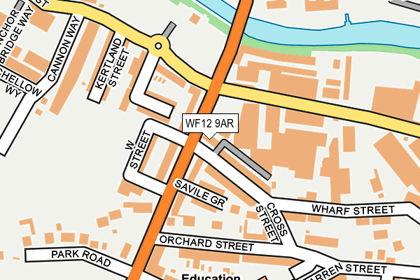 WF12 9AR map - OS OpenMap – Local (Ordnance Survey)