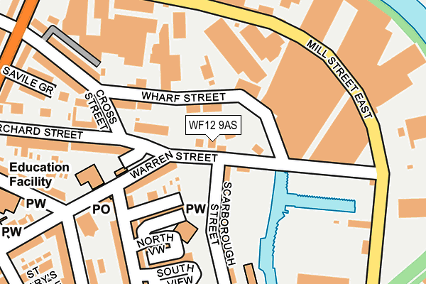 WF12 9AS map - OS OpenMap – Local (Ordnance Survey)