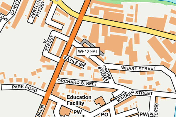 WF12 9AT map - OS OpenMap – Local (Ordnance Survey)