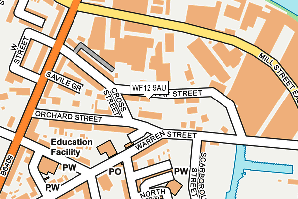 WF12 9AU map - OS OpenMap – Local (Ordnance Survey)