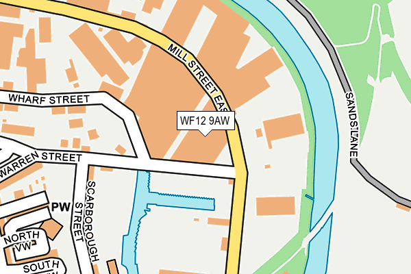 WF12 9AW map - OS OpenMap – Local (Ordnance Survey)