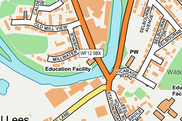 WF12 9BX map - OS OpenMap – Local (Ordnance Survey)