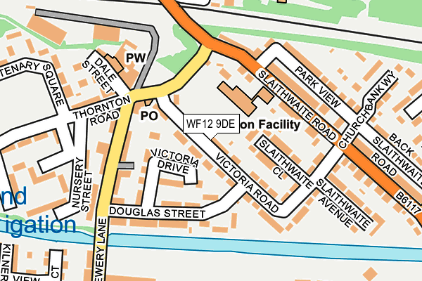 WF12 9DE map - OS OpenMap – Local (Ordnance Survey)