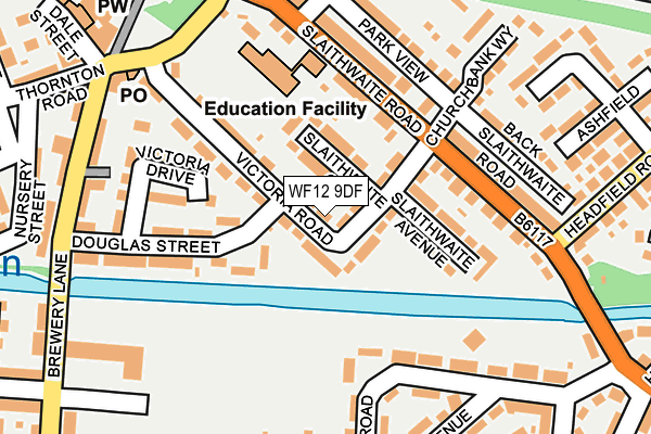 WF12 9DF map - OS OpenMap – Local (Ordnance Survey)