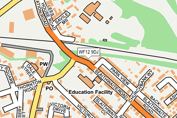 WF12 9DJ map - OS OpenMap – Local (Ordnance Survey)