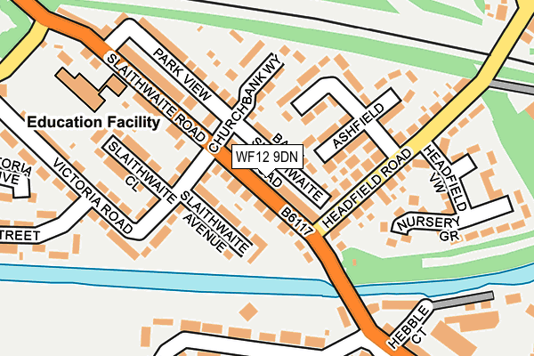 WF12 9DN map - OS OpenMap – Local (Ordnance Survey)