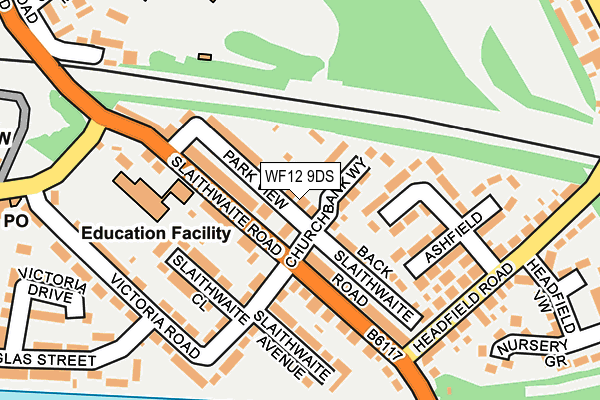 WF12 9DS map - OS OpenMap – Local (Ordnance Survey)