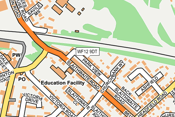 WF12 9DT map - OS OpenMap – Local (Ordnance Survey)