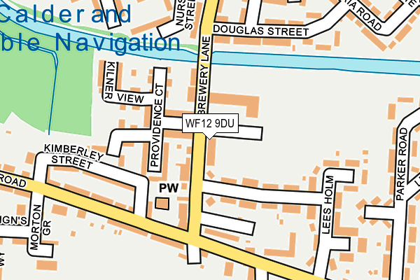 WF12 9DU map - OS OpenMap – Local (Ordnance Survey)