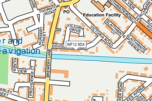 WF12 9DX map - OS OpenMap – Local (Ordnance Survey)