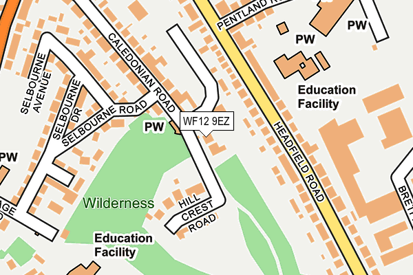 WF12 9EZ map - OS OpenMap – Local (Ordnance Survey)
