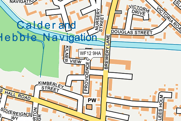 WF12 9HA map - OS OpenMap – Local (Ordnance Survey)