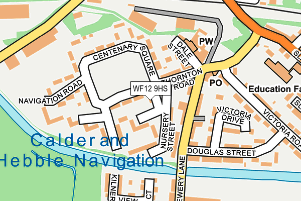 WF12 9HS map - OS OpenMap – Local (Ordnance Survey)