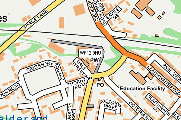 WF12 9HU map - OS OpenMap – Local (Ordnance Survey)