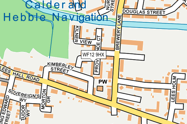 WF12 9HX map - OS OpenMap – Local (Ordnance Survey)
