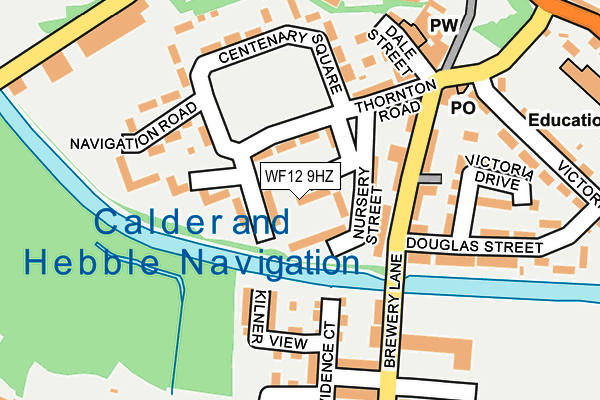 WF12 9HZ map - OS OpenMap – Local (Ordnance Survey)