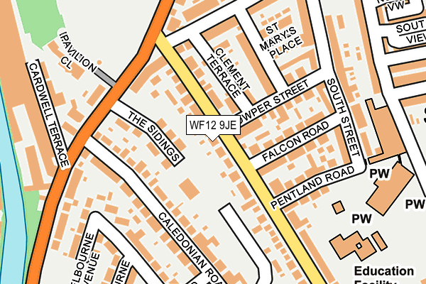 WF12 9JE map - OS OpenMap – Local (Ordnance Survey)