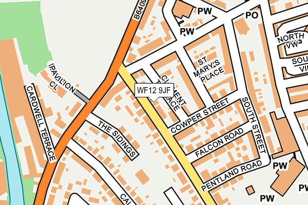 WF12 9JF map - OS OpenMap – Local (Ordnance Survey)