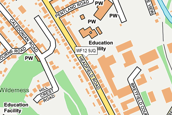 WF12 9JQ map - OS OpenMap – Local (Ordnance Survey)