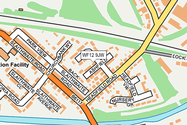 WF12 9JW map - OS OpenMap – Local (Ordnance Survey)