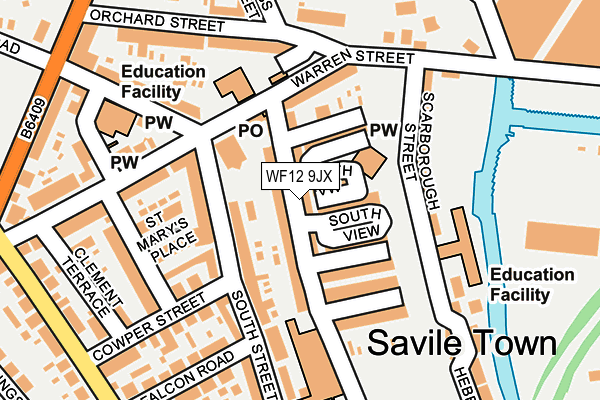 WF12 9JX map - OS OpenMap – Local (Ordnance Survey)