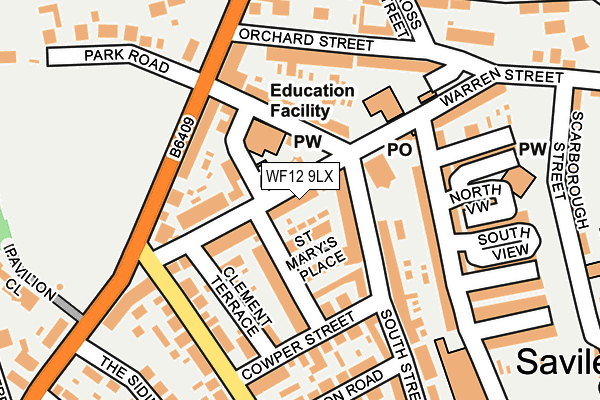 WF12 9LX map - OS OpenMap – Local (Ordnance Survey)