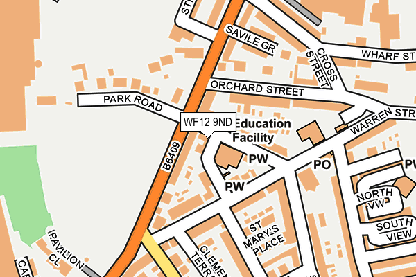 WF12 9ND map - OS OpenMap – Local (Ordnance Survey)