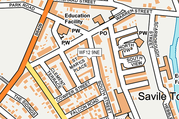 WF12 9NE map - OS OpenMap – Local (Ordnance Survey)