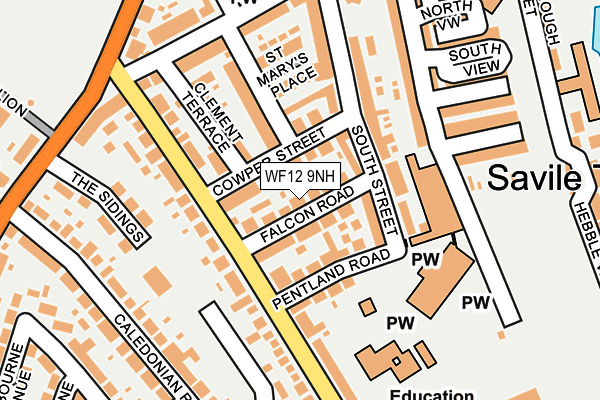 WF12 9NH map - OS OpenMap – Local (Ordnance Survey)