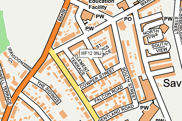 WF12 9NJ map - OS OpenMap – Local (Ordnance Survey)