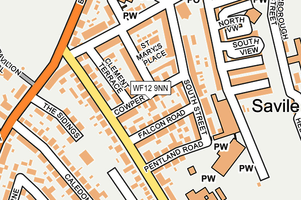 WF12 9NN map - OS OpenMap – Local (Ordnance Survey)